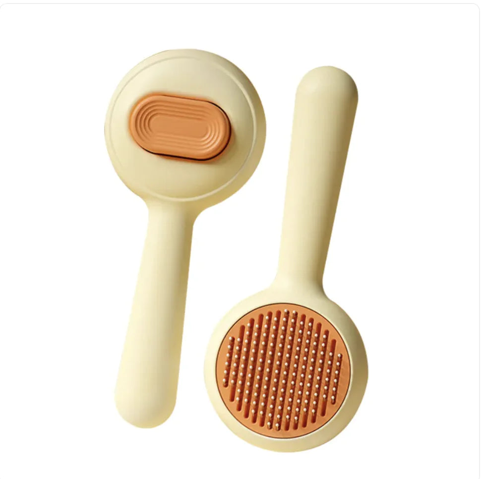 Brosse de toilettage antidérapante pour chats et chiens avec peigne en acier inoxydable