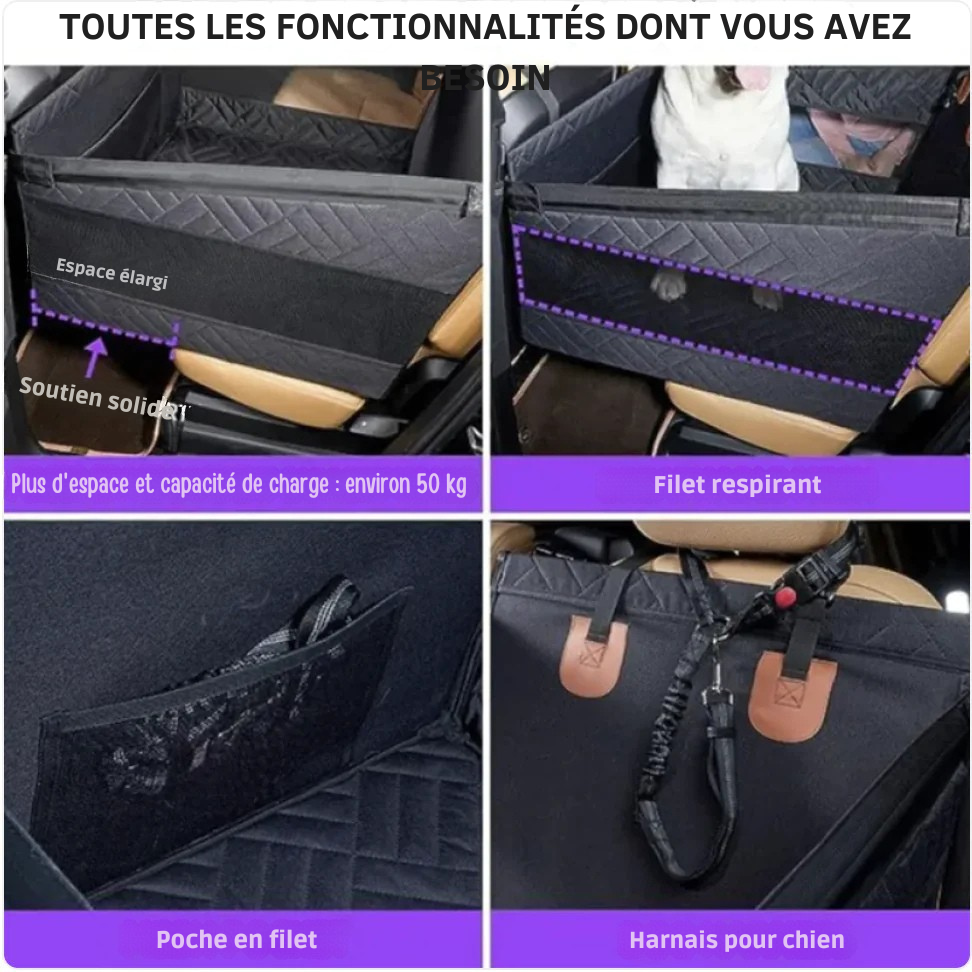 Panier pour chien imperméable et anti-salissures pour les voyages en voitureen voiture