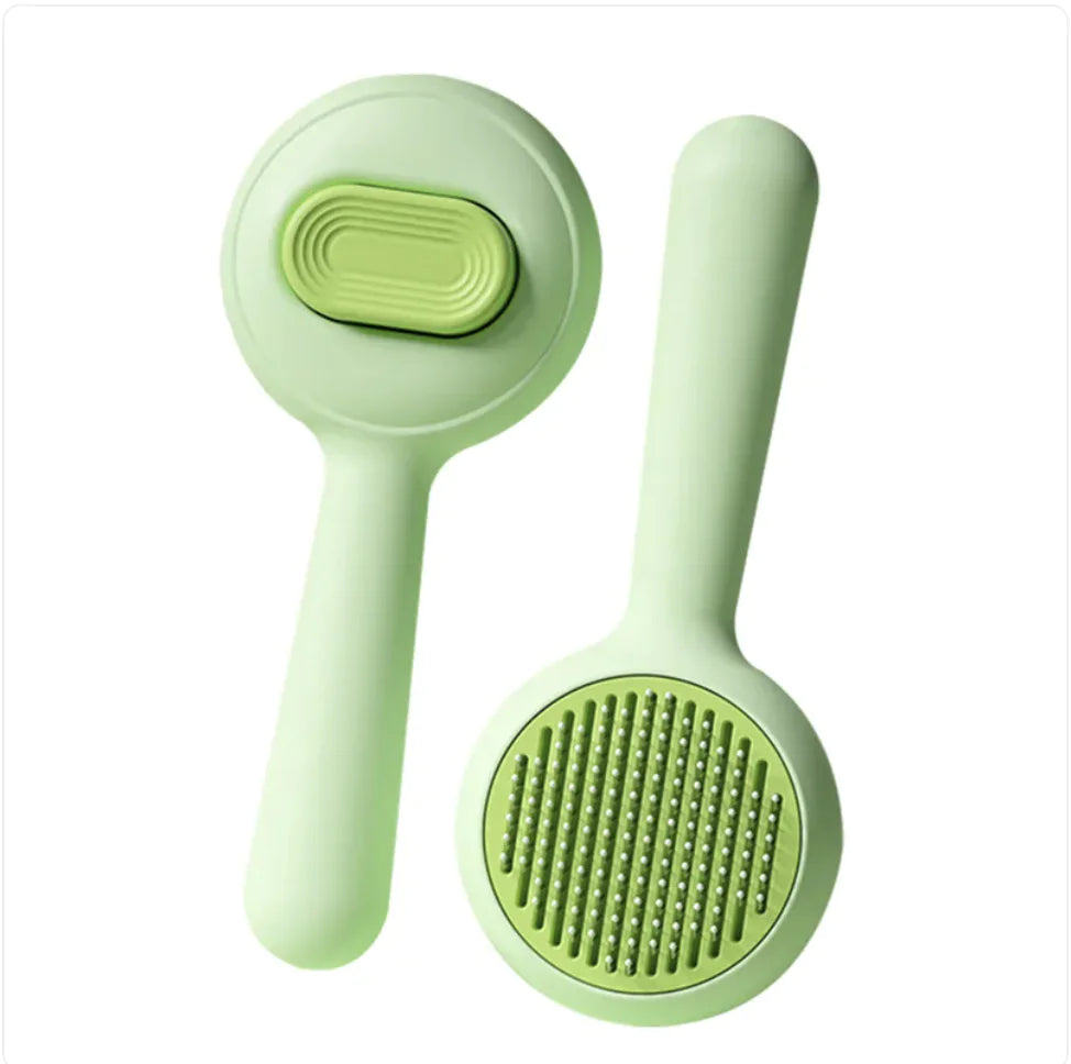 Brosse de toilettage antidérapante pour chats et chiens avec peigne en acier inoxydable