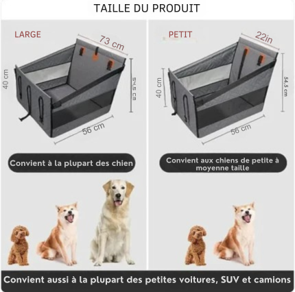 Panier pour chien imperméable et anti-salissures pour les voyages en voitureen voiture